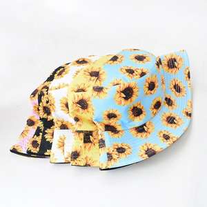 Wholesale Breathable Sun Protection Reversible Custom Printed Sunflower Fisherman <b>Bucket</b> <b>Hat</b> - Product Image 2