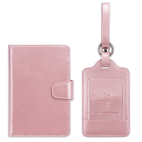 Porte-étiquette de bagage en cuir PU pour voyage, pochette pliable pour passeport et documents, étui pour carte d'identité, ensemble de passeport, cadeau pour les amateurs de voyage