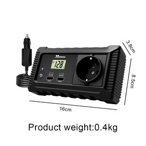 Convertisseur de courant pour voiture DC 12V vers AC 220V 200W, adaptateur universel pour voiture avec 2 USB et 2 Type-C, adaptateur pour voiture avec écran LCD intelligent - Product Image 4