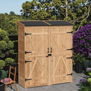 Armoire <span class=keywords><strong>de</strong></span> rangement en bois avec <span class=keywords><strong>toit</strong></span> étanche <span class=keywords><strong>Abri</strong></span> <span class=keywords><strong>de</strong></span> <span class=keywords><strong>jardin</strong></span> avec étagères amovibles - Product Image 2