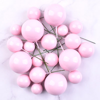 20 pièces/sac, boules en mousse mélangées de 2, 2,5, 3 et 4 cm, or, argent, bleu, pour décoration de gâteau d'anniversaire