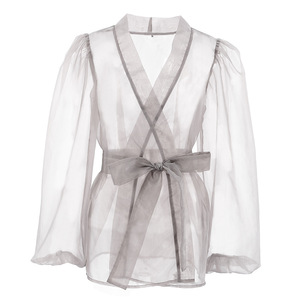 เสื้อเชิ้ตตาข่ายซีทรูเซ็กซี่ เสื้อแขนยาวผู้หญิง เสื้อคลุมซ้อนทับ เสื้อผ้าแฟชั่น - Product Image 6