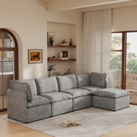 Canapé modulaire VOXHOME au design italien minimaliste, tissu imitation lin avec structure en fer, meubles de salon