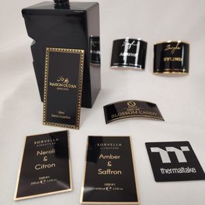Etiquetas adhesivas impermeables de aluminio personalizadas para botellas de perfume, marcos de fotos artesanales y Pegatinas doradas grabadas con logotipo de la marca de la Candles-3D - Product Image 2