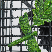 Panier suspendu décoratif en métal, résistant à la rouille, pour mangeoire à suets, cage à oiseaux, ornement en forme de feuille, pour l'alimentation des oiseaux dans le jardin, utilisation extérieure