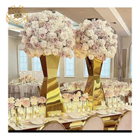 Neuer Edelstahl-Desserttisch Kuchentisch Hochzeitsdekoration Hotel-Dekoration Hoher Goldener Metall-Blumenständer Hochzeits-Tischdekoration