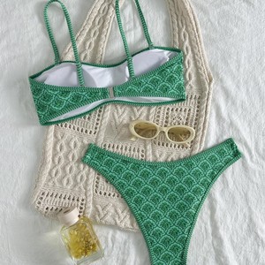 Ensemble <span class=keywords><strong>de</strong></span> <span class=keywords><strong>maillot</strong></span> <span class=keywords><strong>de</strong></span> <span class=keywords><strong>bain</strong></span> vintage à motifs pour femmes, avec haut rembourré et bas string, pour la plage, la piscine, les vacances, <span class=keywords><strong>maillot</strong></span> <span class=keywords><strong>de</strong></span> <span class=keywords><strong>bain</strong></span> deux pièces - Product Image 2