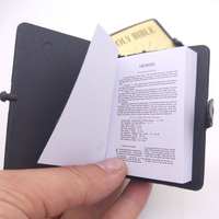Porte-clés pliables en forme de mini Bible chrétienne classique, écologiques, imprimés en sérigraphie sur papier, avec mousqueton mignon – Vente en gros