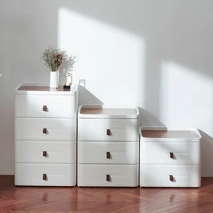 gabinete 5 camada branca Suppliers-Armário de cabeceira multifuncional, camadas e gavetas de plástico para armazenamento de móveis e armários