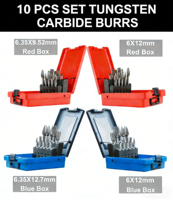 Lot de 10 fraises rotatives en carbure de tungstène avec tige de 3 mm (1/8 po) pour mini-meuleuse Dremel, idéal pour le travail du bois et le meulage des métaux