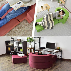 Childrens L Shape Folding <b>Sofa</b> <b>Bed</b> 155cm Foam Fill <b>Foldable</b> For Kids Room - Product Image 5