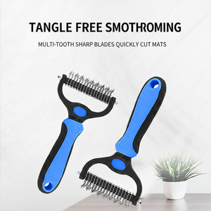 Outil de démêlage double face Petop pour animaux de compagnie, lames en fer aiguisées, portable, pour éliminer rapidement les nœuds, râteau pour sous-四rêge pour chiens et chats à poils longs, OEM - Product Image 2