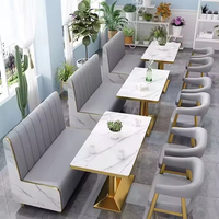 Ensemble de table et de chaises en bois laminé chêne, mobilier commercial moderne pour hôtel et restaurant, sur mesure JP