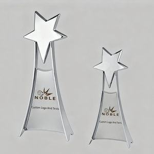 Noble Argent Métal Étoile Personnalisé Logo Sur Mesure Cadeau D'affaires Artisanat Trophée Récompenses Impression <span class=keywords><strong>Offset</strong></span> Réalisation <span class=keywords><strong>Plaque</strong></span> - Product Image 3