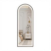 Miroir sur pied LED arqué pleine longueur 160x40cm avec cadre métallique et variateur tactile pour importateurs par Joystar