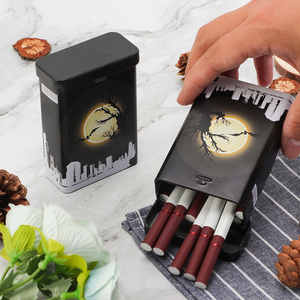 Caja de lata de metal personalizada con tapa abatible para almacenamiento de tabaco de cigarrillos caja de embalaje de lata <span class=keywords><strong>rectangular</strong></span> para venta al por mayor - Product Image 6