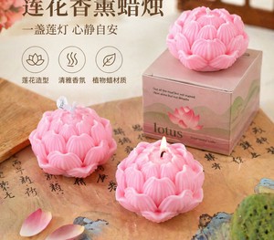 Bougie parfumée au beurre de lotus, élégante décoration florale pour la maison, bougie parfumée à la fleur de lotus, bougie d'aromathérapie de luxe - Product Image 5