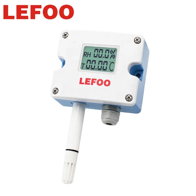 LEFOO 덕트 형 온도 및 습도 센서 4-20ma 온도 및 습한 센서 디스플레이 온실