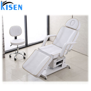 Table de massage électrique Kisen en cuir PU, chaise de salon réglable avec appui-tête intégré, structure métallique, design contemporain - Product Image 4