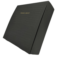 Boîte postale cadeau noire mate double face personnalisée feuille d'or estampage à chaud de logo type dossier gaufré impression par stratification mate