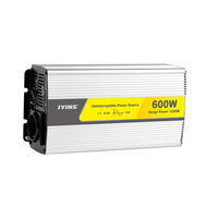 Convertisseur de courant JYINS 600W 12V/24V DC/AC 110V/220V à onde sinusoïdale pure, sortie simple, chargeur 50/60Hz, efficacité 91%, garantie 2 ans