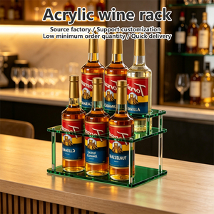 Organizador de Garrafas de Licor e Xarope de 2 Níveis Transparente Personalizado para Bancada, Expositor de Garrafas de Vinho em Acrílico Direto da Fábrica - Product Image 2