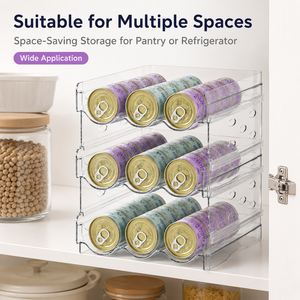 Organisateur <span class=keywords><strong>de</strong></span> boîtes <span class=keywords><strong>de</strong></span> conserve pour chats à 3 niveaux en PET transparent, bac <span class=keywords><strong>de</strong></span> rangement empilable en plastique pour aliments pour animaux, support ondulé à plusieurs niveaux pour canettes <span class=keywords><strong>de</strong></span> soda, garde-manger - Product Image 5