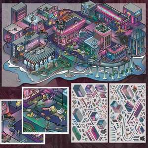 Autocollants Diorama Série Futuriste Gothique <span class=keywords><strong>Horreur</strong></span> <span class=keywords><strong>3D</strong></span> - Grand Vinyle Imperméable pour Scrapbooking DIY, Thérapie par les Autocollants Relaxants - Product Image 3