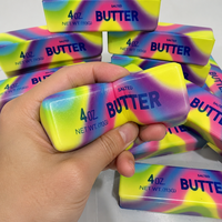Jouet anti-stress souple en forme de beurre arc-en-ciel, bâton de beurre réaliste, jouet sensoriel en mousse PU