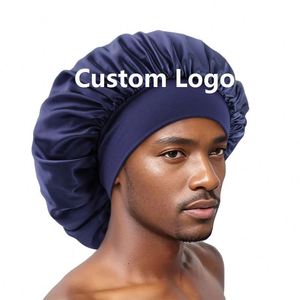 หมวกใส่ได้ทั้งชายและหญิงสำหรับใส่ตอนกลางคืนหมวกผ้าซาตินขนาดกลางมีลายโลโก้และออกแบบได้ตามต้องการ - Product Image 1