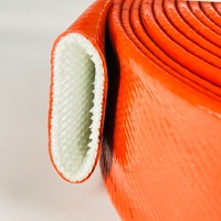 Protector de cable trenzado de fibra de vidrio de 70mm, funda recubierta de goma de silicona para protección contra altas temperaturas