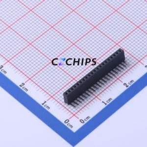 FFH12719-S20B1004K6K Pin Socket Bent Lead Through Hole,P=1.27mm Connector 1x20P 1.27mm Square Hole Right Angle Insert - Product Image 1