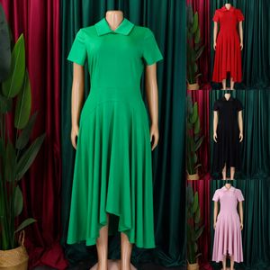 <span class=keywords><strong>Vestidos</strong></span> de Fiesta de Verano D514 para <span class=keywords><strong>Mujer</strong></span>, Cuello Polo, Manga Corta, Cintura Alta, Corte en A, Elegantes <span class=keywords><strong>Vestidos</strong></span> Africanos, Vestido de Trabajo para <span class=keywords><strong>Mujer</strong></span> - Product Image 2