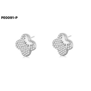 ต่างหูแฟชั่นประดับเซอร์โคเนียสตั๊ด PE0091 สำหรับผู้หญิงเครื่องประดับคุณภาพสูง - Product Image 1