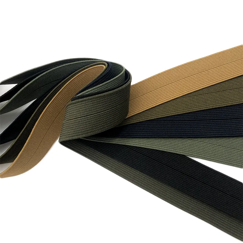 20Mm Gevouwen Tape Stretch Webbing Geweven Elasticiteitsband Vouw Over Elastische Band Bias Binding Stof Stretch Ringen