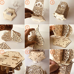 DIY Palais Musulman Petite Nuit LED Bois Lumières Eid Mubarak Fête Musulman Décoration Lumière Comme Décor Cadeaux - Product Image 6