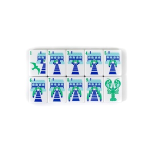 Juego de Mahjong Americano Personalizado de una Sola Capa, Serie Nueva Inglaterra, Mahjong con Toque Náutico, Fichas de Mahjong Acrílicas de Viaje - Product Image 3