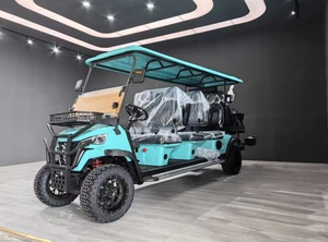 White and Black Electric Off-Road Golf Cart 5-6 Seats 72V 30-50Km/h 90km <b>Range</b> Sightseeing Cart - Product Image 3