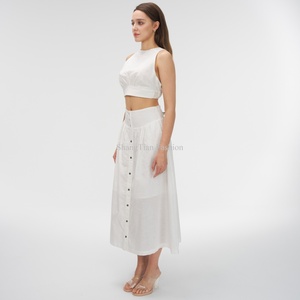 Conjunto de Dos Piezas de Lino para Mujer, Estilo Verano 2025, Venta Caliente OEM - Product Image 2