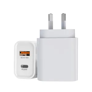 SAA New Tecnologia QC 3.0 AU plug Chargeur Cargadores Type C 20W Travel Wall Charger Gan Mobile Phone Fast Pd Charger For iphone