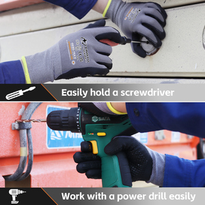 XINGYU 15G Nylon Spandex Construction Foam Nitrile Coated <strong>Gloves</strong> Construction Foam Nitrile Coated <strong>Gloves</strong> Dotted Safety <strong>Gloves</strong> - Product Image 4