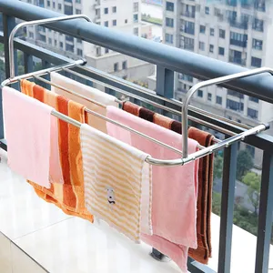 Multifunctional drying shoe rack stainless steel balcony window clothes drying rack folding hangers for clothes