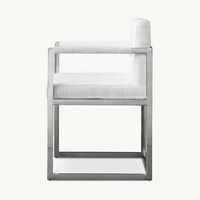 Mr price meubles de maison chaises de salle à manger fauteuil en tissu blanc chaise de salle à manger cadre en métal