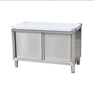 Table de travail professionnelle en acier inoxydable avec passage facile, table de préparation robuste avec rangement sous <span class=keywords><strong>le</strong></span> comptoir pour cuisines de restaurants - Product Image 1