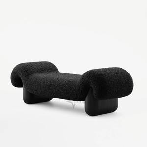 Taburete de tela creativo con base de madera maciza, cómodo banco para cambiar zapatos, banco de arte para dormitorio, pie de cama o guardarropa - Product Image 4