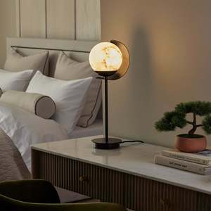 Creative <b>Round</b> Marble <b>Table</b> Lamp E27 LED Eye Caring <b>Bedside</b> Bedroom Light - Product Image 1