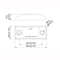 Feu de positionnement et de dégagement rectangulaire à LED de 2,75 po x 1,13 po, feu de gabarit latéral pour camion et remorque, conforme aux normes SAE/DOT/FMVSS108