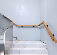 Main courante d'escalier intérieure en bois, longueur personnalisée, support mural en bois pour villa, loft, escalier, barre de sécurité pour personnes âgées