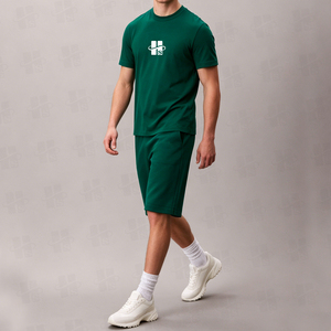 Men's Summer Moisture-<b>Wicking</b> Gym Sweatsuit Custom Screen Print Regular Fit High Elastic <b>Tshirt</b> Set Basic Gym Fitness Sets - Product Image 2