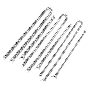 Chaîne cubaine pour homme en acier titane, chaîne à maillons cryptés, bijoux hip-hop, bracelet CE578 - Product Image 1